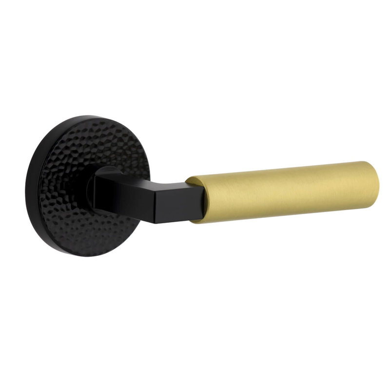 Mannequin simple circulaire avec levier Contempo Circolo, Noir satiné, Laiton lisse, À droite
