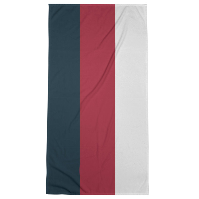 Cotton Blend Beach Towel, Red/Off White
