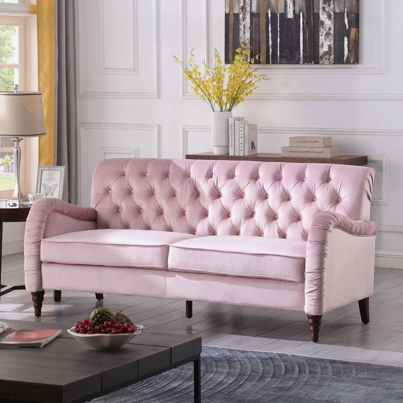 Canapé Chesterfield moderne; canapé moderne 3 places, Rose