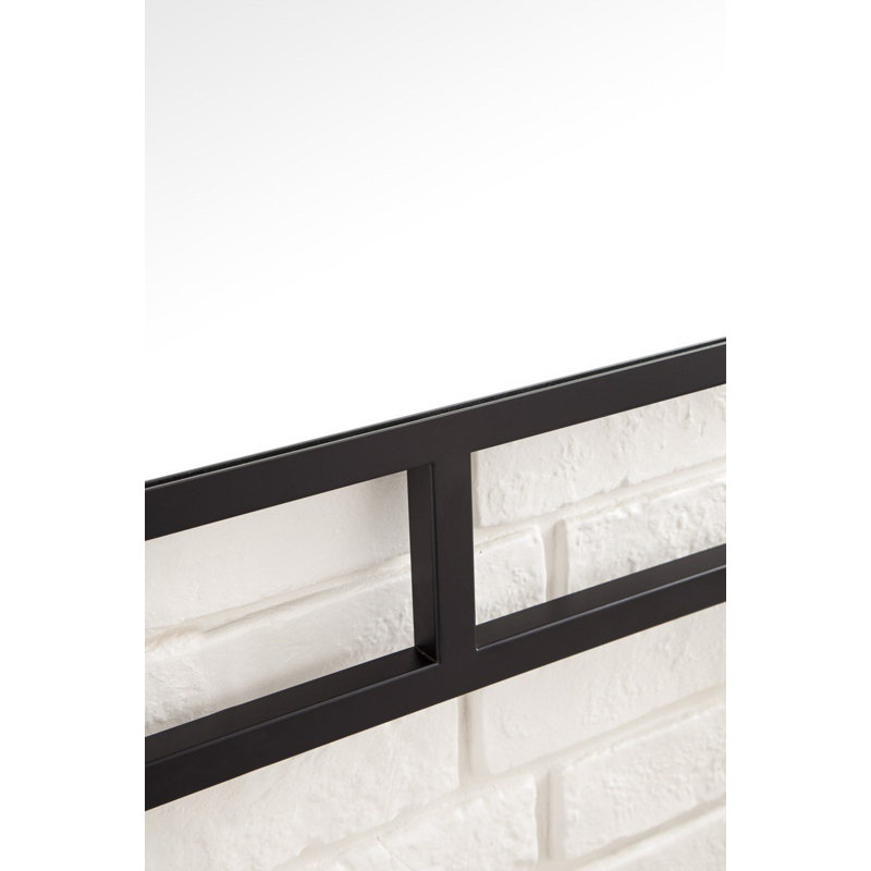 Boston Rectangle Stainless Steel Wall Mirror, Matte Black
