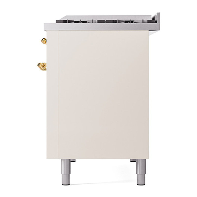 ILVE Nostalgie II 48 Dual Fuel Range , Liquid Propane, Antique White/Brass