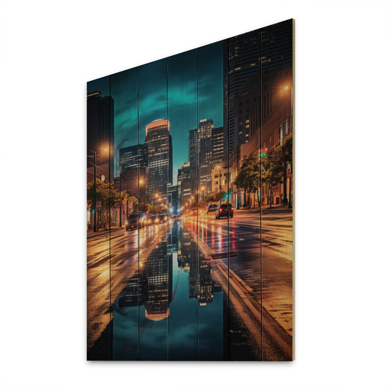 Nouvelle-Orléans, magnifique paysage urbain sur bois, H 40 po x l 30 po x P 0,78 po