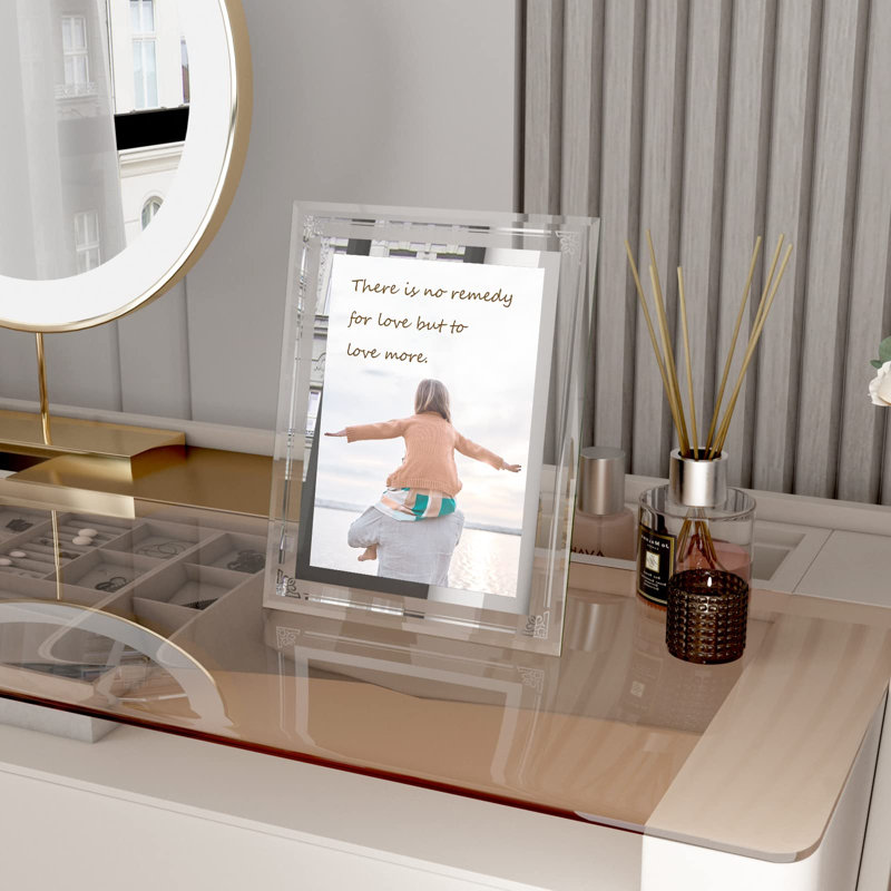 Ensemble de 2 cadres photo 5 x 7, cadre photo 5 x 7 en verre pour table, horizontalement ou verticalement
