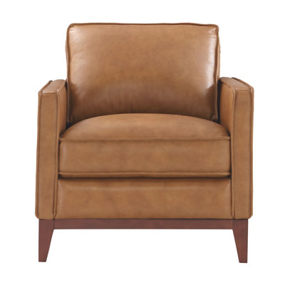 Harper Leather Upholstery with Track Arms, Saddle