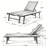 WATERLOO CHAISE LOUNGE WITH ATTACHED WOOD SIDE TABLE, SET OF 2