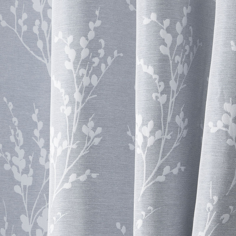 Nicole Miller Turion Floral Room Darkening Blackout Grommet Top Curtain Panel Pair, Chambray Blue, 52" W x 96" L