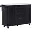 Îlot de cuisine 50,7 po avec rangement et poubelle inclinable avec rangement-185468731