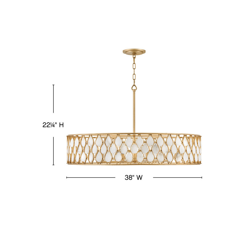 ESTIE Flush Mount, 8" H x 38" W x 38" W, 8