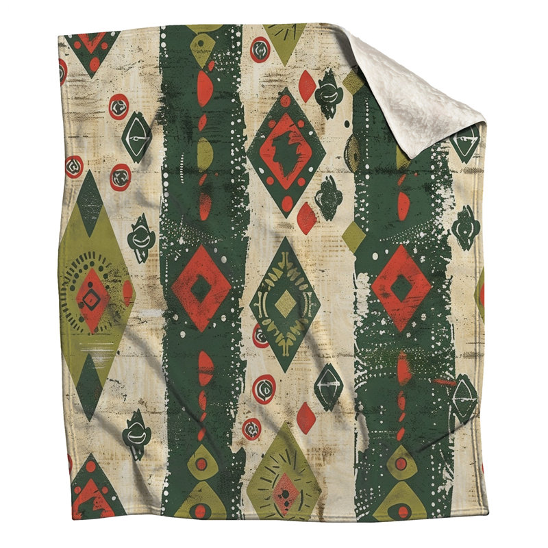 Couvertures à motifs géométriques abstraits, L 60 po x H 80 po