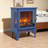 Afore 17-inch Freestanding Electric Fireplace Stove Heater Black Tempered Glass Design For Home Office Décor-1060974825