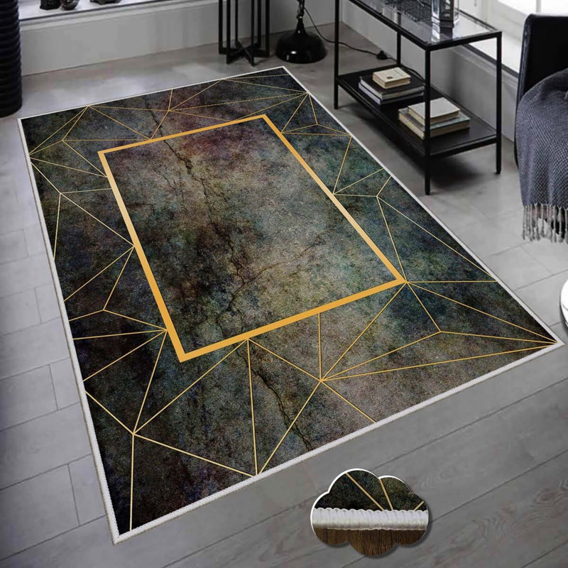 Stylish Hall Carpet Runner, 2.6 x 6.6 Feet | 100% Polyester, 650 g/m², 0.3 in Pile Height | Antibacterial & Non-Slip PVC Dot Underside | Machine Washable, Durable 3D Digital Print | Perfect for Home Décor