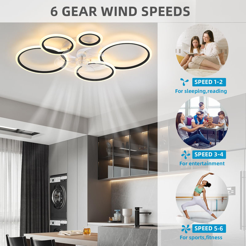 Elora 100cm LED Dimmable Reversible Ceiling Fan with Lights and Remote, Black