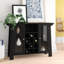 Console en métal Firat avec porte-bouteilles pour 12 bouteilles, armoire pour le bar pour spiritueux avec porte-verres, table de canapé avec tablettes de rangement pour bar, buffet et salon