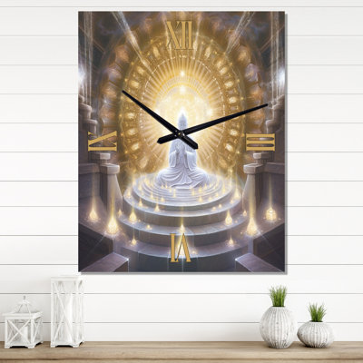 Horloge murale Bouddha blanc
