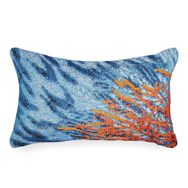  Housse de coussin d'extérieur carré Marina Coral, 12 po x 18 po