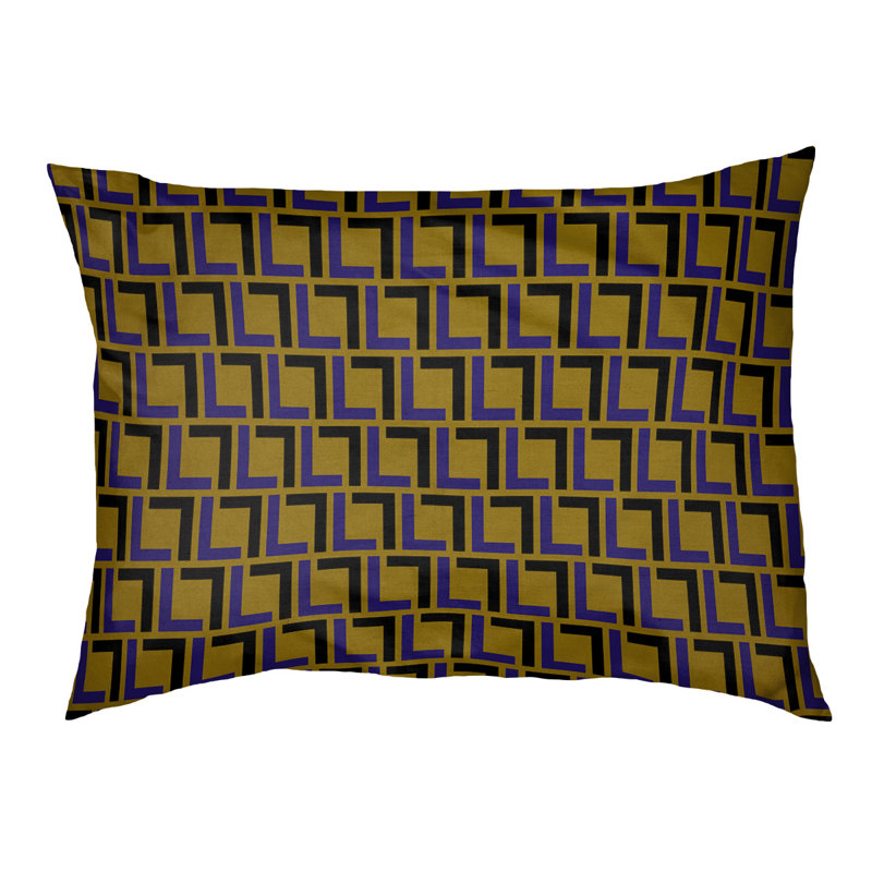 Coussin pour chien Bonheur, Large  (30'' W x 40'' D x 5'' H), Or métallique / mauve / noir