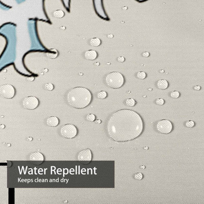 Waterproof Japanese Wave Art HokusaiTide Shower Curtain with 12 Hooks