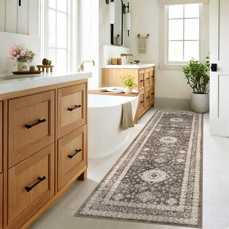 Machine Washable Rug Non-Slip Area Rug with Rubber Backing for Living Room Low-Pile Rug Indoor Floor Cover Oriental Rug for Bedroom Dining Room Hallway Playroom Office Kitchen Dorm and Bedside Decor
