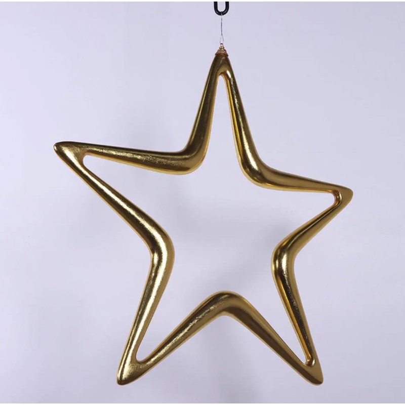 Statue suspendue étoile de Noël dorée