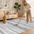 Modern Geometric Area Rug Moroccan Washable Low Pile Carpet Non-Slip Abstract Pattern Soft Floor Mat-80614699-91237512