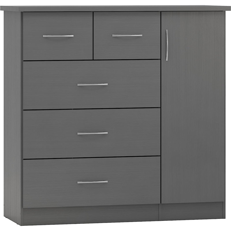 Cascio 1 Door Wardrobe, 3D Effect Grey