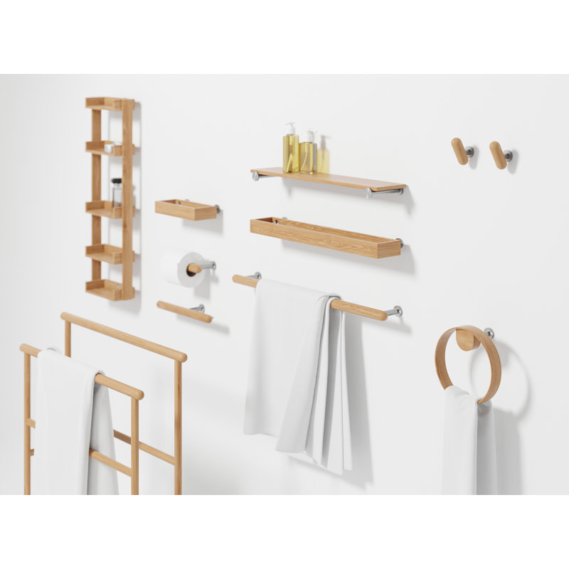 Ilai Oak Solid Wood Accent Shelf, Brown