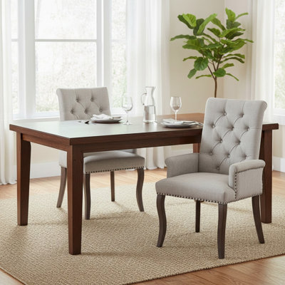 Ensemble de 2 chaises de salle à manger rembourrées capitonnées