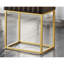 Table d'appoint de style contemporain avec structure en métal et tiroirs de dissimulation avec pieds en acier doré et glissières à roulement à billes à finition dorée et panneau de texture - non inclus