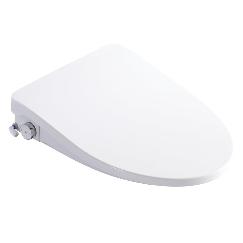 Adjustable Heated Bidet Toilet Seat - Side Knob Operation, Water Temperature And Regulation, Nozzle Self Cleaning, Four Heating Levels, Night , Suitable For Elongated Toilets In Bathroom Renovation