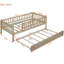 Lit de jour simple avec couchette et garde-corps en bois naturel-1112879560-1112879567