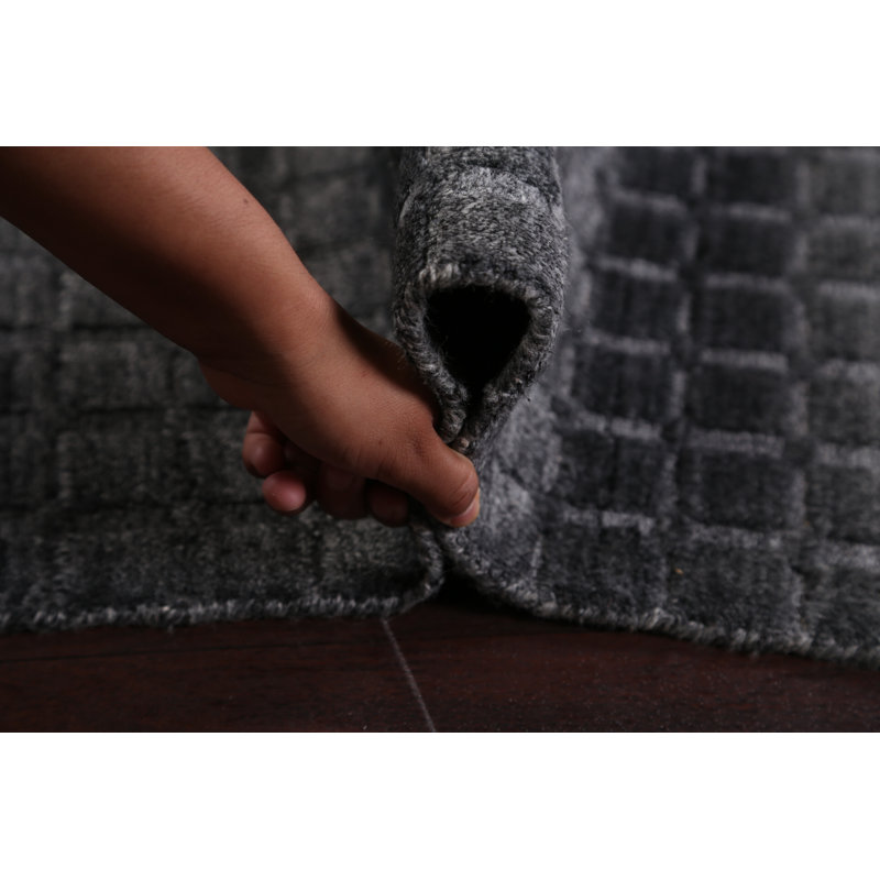 Tapis décoratif en laine noué à la main de conception unique 4 pi 10 po x 7 pi 8 po noué à la main New Age