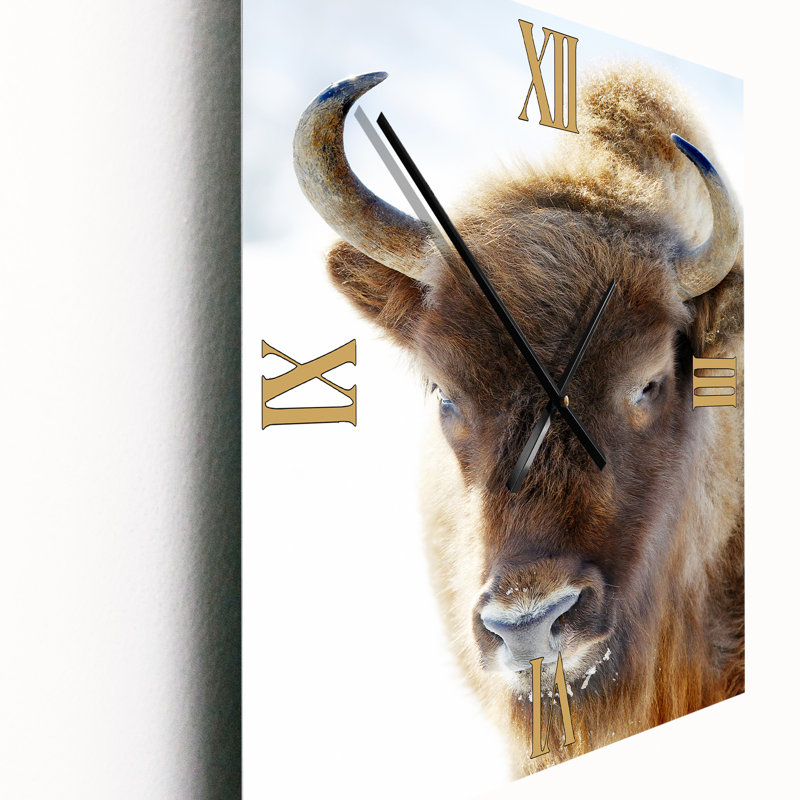 Horloge murale Portrait de bison sauvage, Moyen