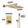 Calder Thermostatic 2 Functions Wall Mounted Shower System in Brushed Gold