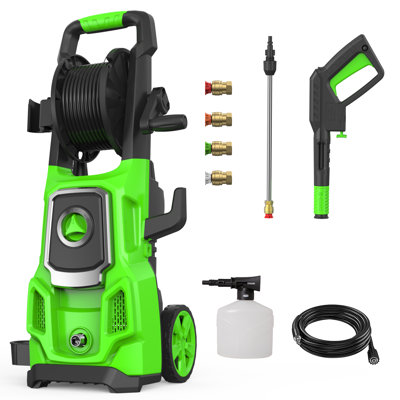 Pressure Washer, Power 5000 Max Psi, 3.6 Gpm Power Washer Machine With Hose Reel,4 Quick Connect Nozzles, Foam Cannon, For Cars, Patios, And Floor Cleaning