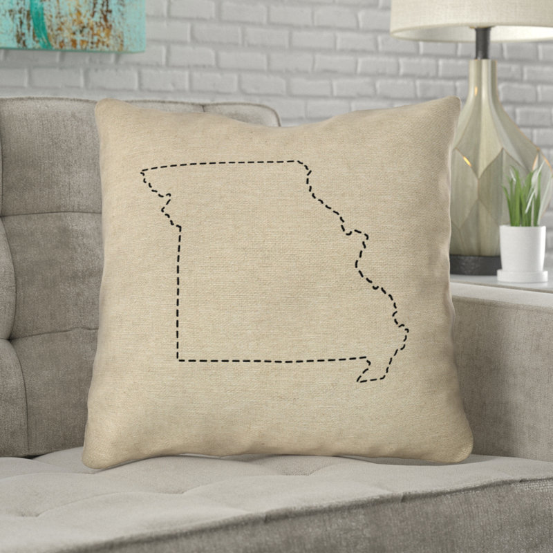 Coussin Katelyn Smith Missouri Dash Outline, 16 po x 1 po