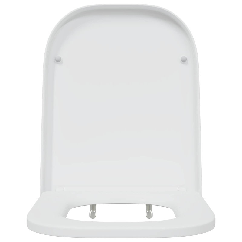 Grey Plastic Standard Adjustable Armrests Toilet Seat Oval, White