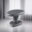 Table de bout sculpturale moderne gris ultrabrillant