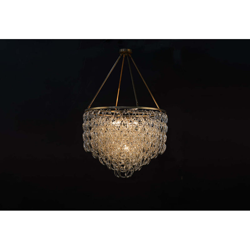 Lustre à 5 lumières Tessa, Bronze naturel, Transparent