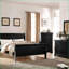 Table de chevet traditionnelle noire à 2 tiroirs pour le rangement dans la chambre à coucher-291438369