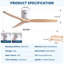 52 Inch American Mordern Cozy Vibrant Natural Style Solid Wood Low Profile Flush Ceiling Fan Without Light-1862858999-1862858891
