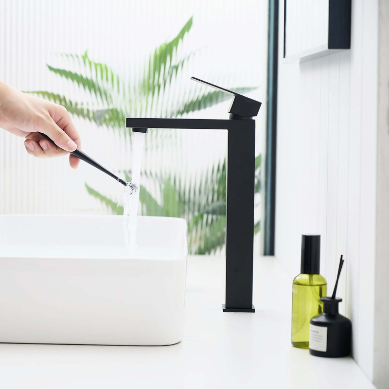Robinet à poignée simple à un trou avec drain escamotable pour lavabo de meuble-lavabo