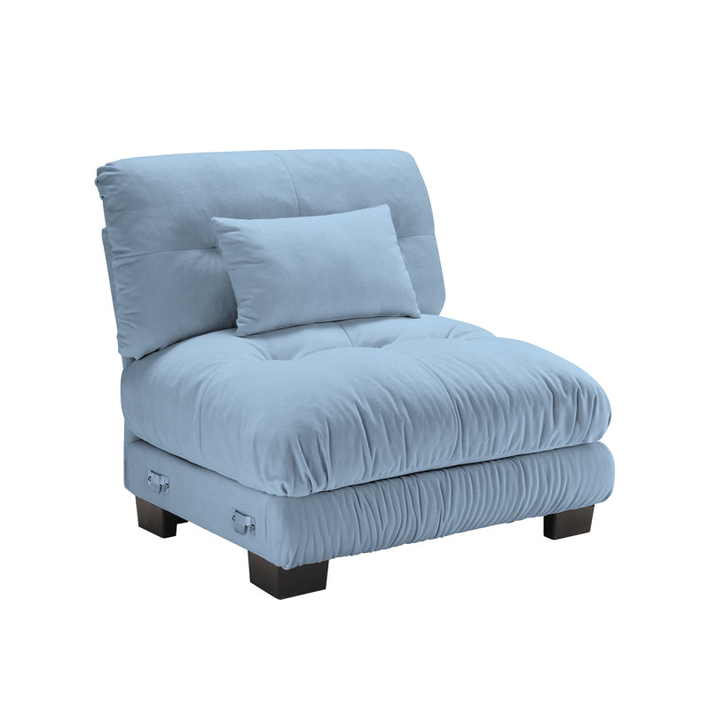 27 Armless Sofa W/1 Pillow - Blue