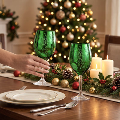 2 Piece 10 Oz Stemmed Drinking Wine Glasses