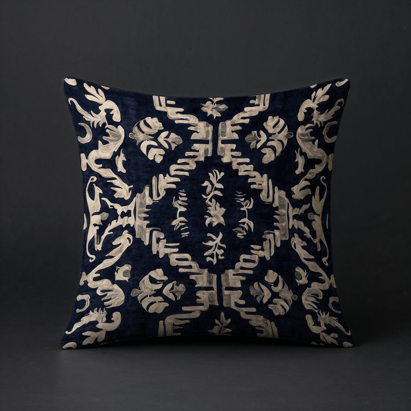 Coussin décoratif intérieur et extérieur Modern, Gris géométrique 36, Carré 16 po