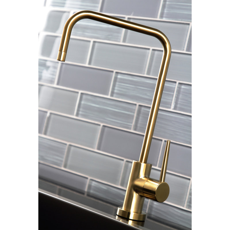 Kingston Brass New York Single-Handle 1-Hole Deck Mount Water Filtration Faucet, Satin Brass