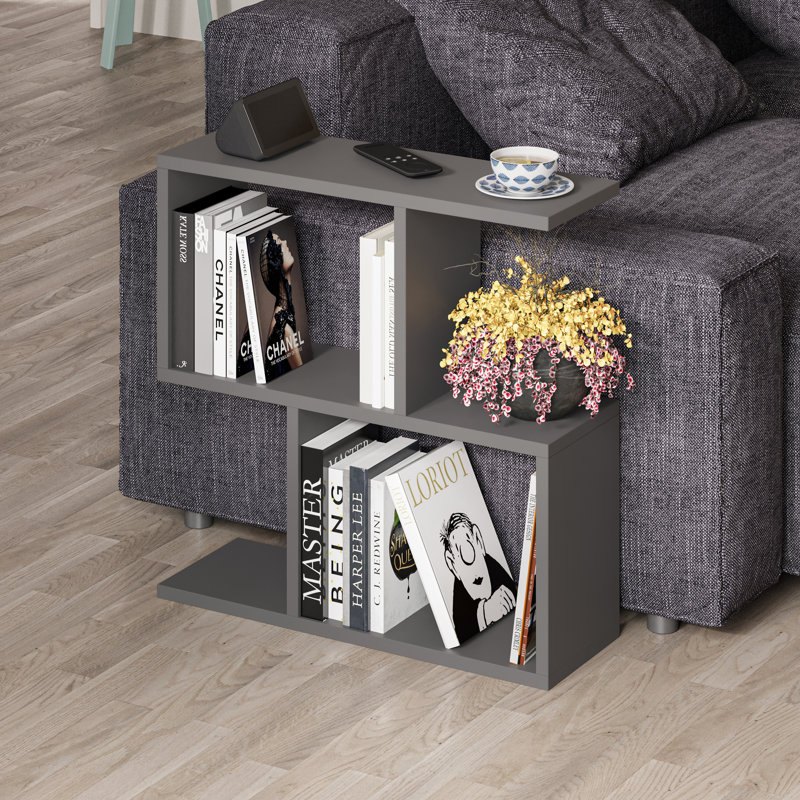 Table de bout avec tablette de plancher, Gris anthracite