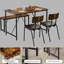 Ensemble de table de salle à manger 47 pièces 4 pièces avec banc et 2 chaises | Plateau beige et brun à aspect marbré, conception compacte peu encombrante, table de 250 lb, pieds en bois aggloméré et en bois d'hévéa