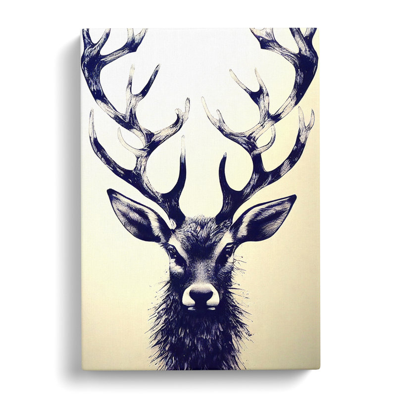 Mayview Stag Graffiti Art - Wrapped Canvas Print, 50cm H x 35cm W