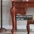 39.37"Brown Vintage Solid Wood Vanity With a Mirror and Stool