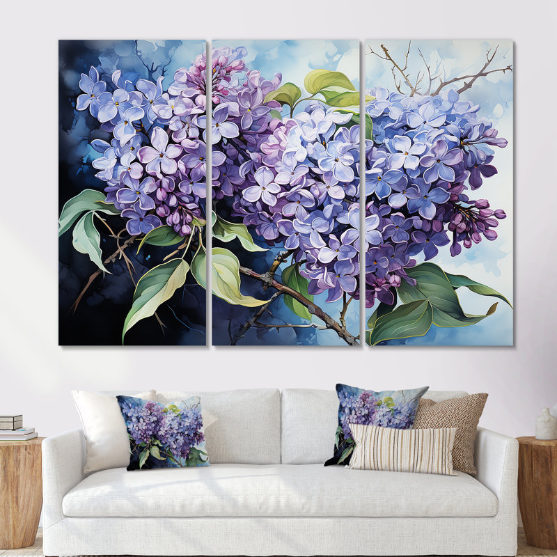 Ensemble de salon lilas Minimalisme Dream IV - Lilas, Toile tendue, H 40 po x l 60 po x P 1 po